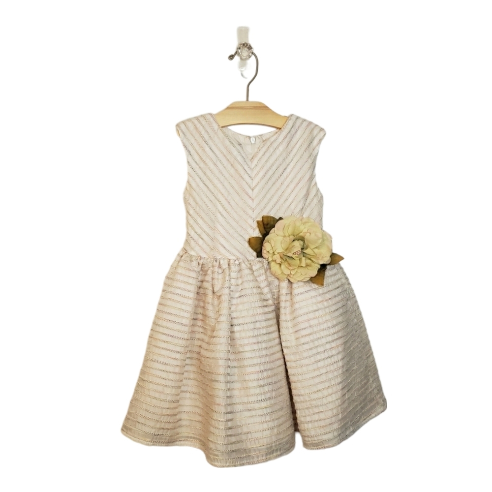 Pippa & Julie 4 Toddler Girl Floral Sleeveless Rainbow Stripe Formal Party Dress